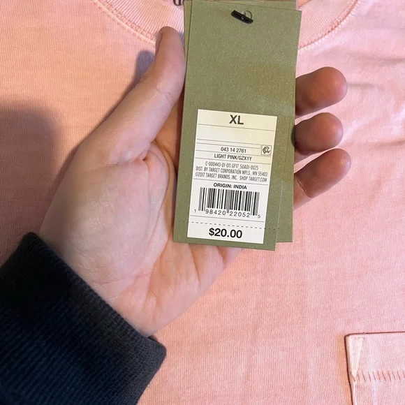 Goodfellow & Co Light Pink XL Long Sleeve Pocket Tee NWT - Picture 4 of 4
